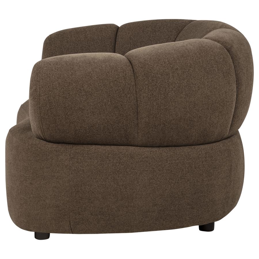 Casarin Brown Fabric Channel-Back Accent Chair by Coaster at Eve Furniture