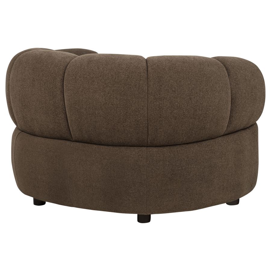 Casarin Brown Fabric Channel-Back Accent Chair by Coaster at Eve Furniture