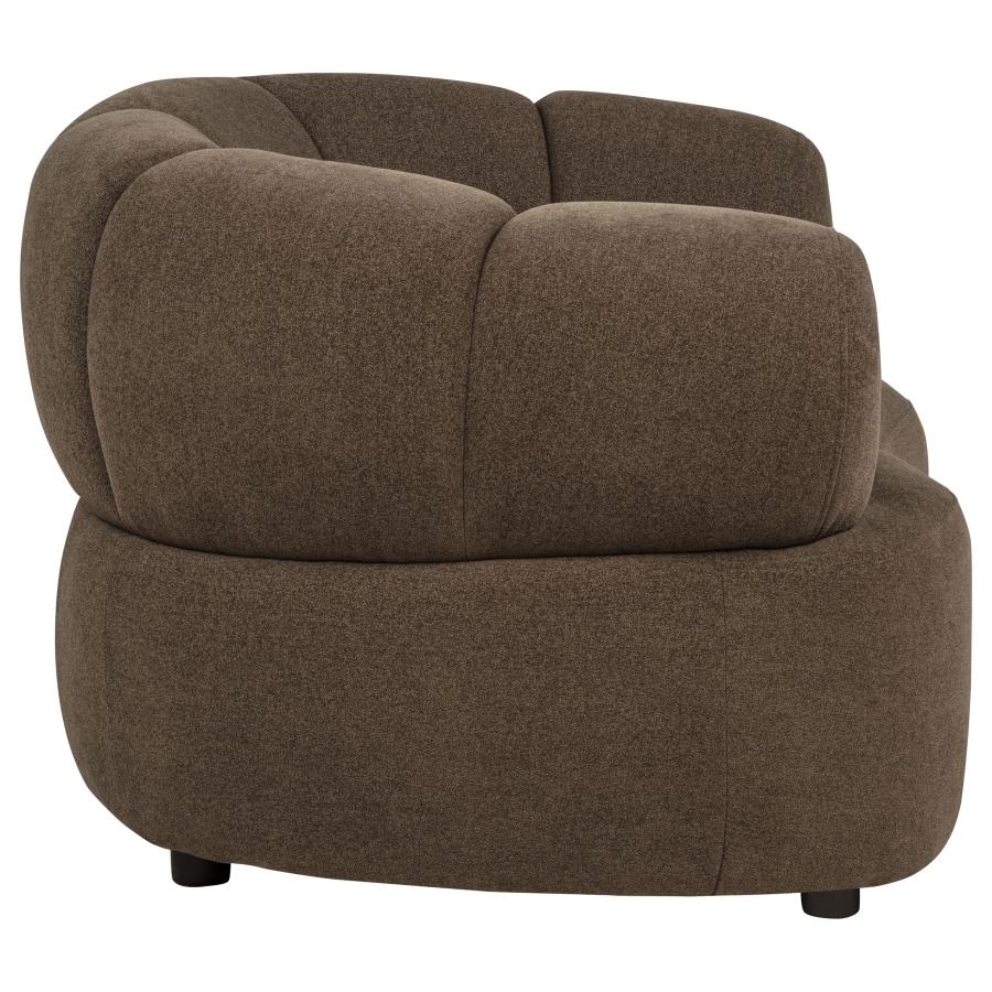 Casarin Brown Fabric Channel-Back Accent Chair by Coaster at Eve Furniture