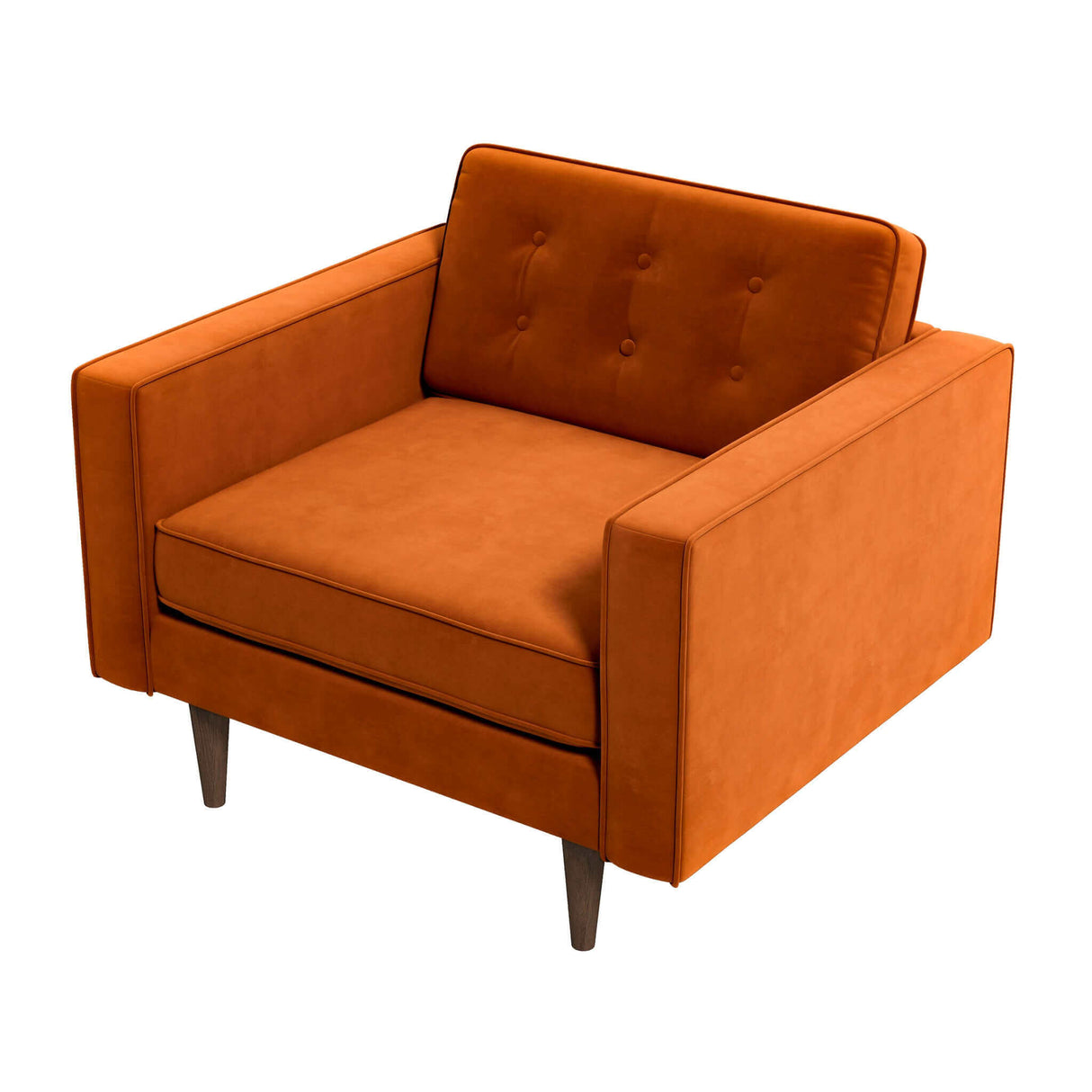 Casey Burnt Orange Velvet Lounge Chair by Ashcroft Furniture at Eve Furniture