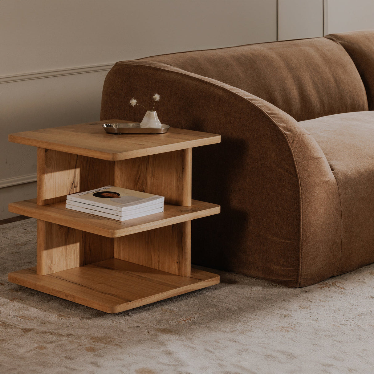 Casey Rustic Oak Side Table by Moe's Home at Eve Furniture