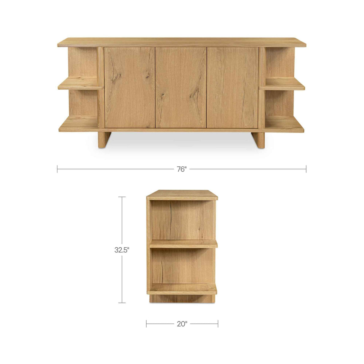 Casey Rustic Oak Sideboard by Moe's Home at Eve Furniture