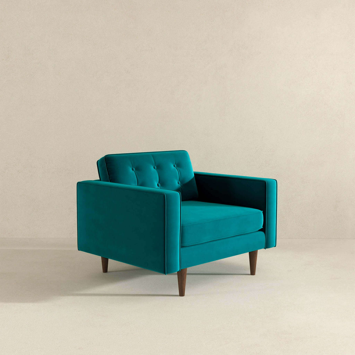 Casey Teal Velvet Lounge Chair by Ashcroft Furniture at Eve Furniture