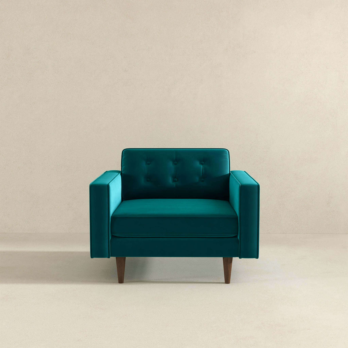 Casey Teal Velvet Lounge Chair by Ashcroft Furniture at Eve Furniture