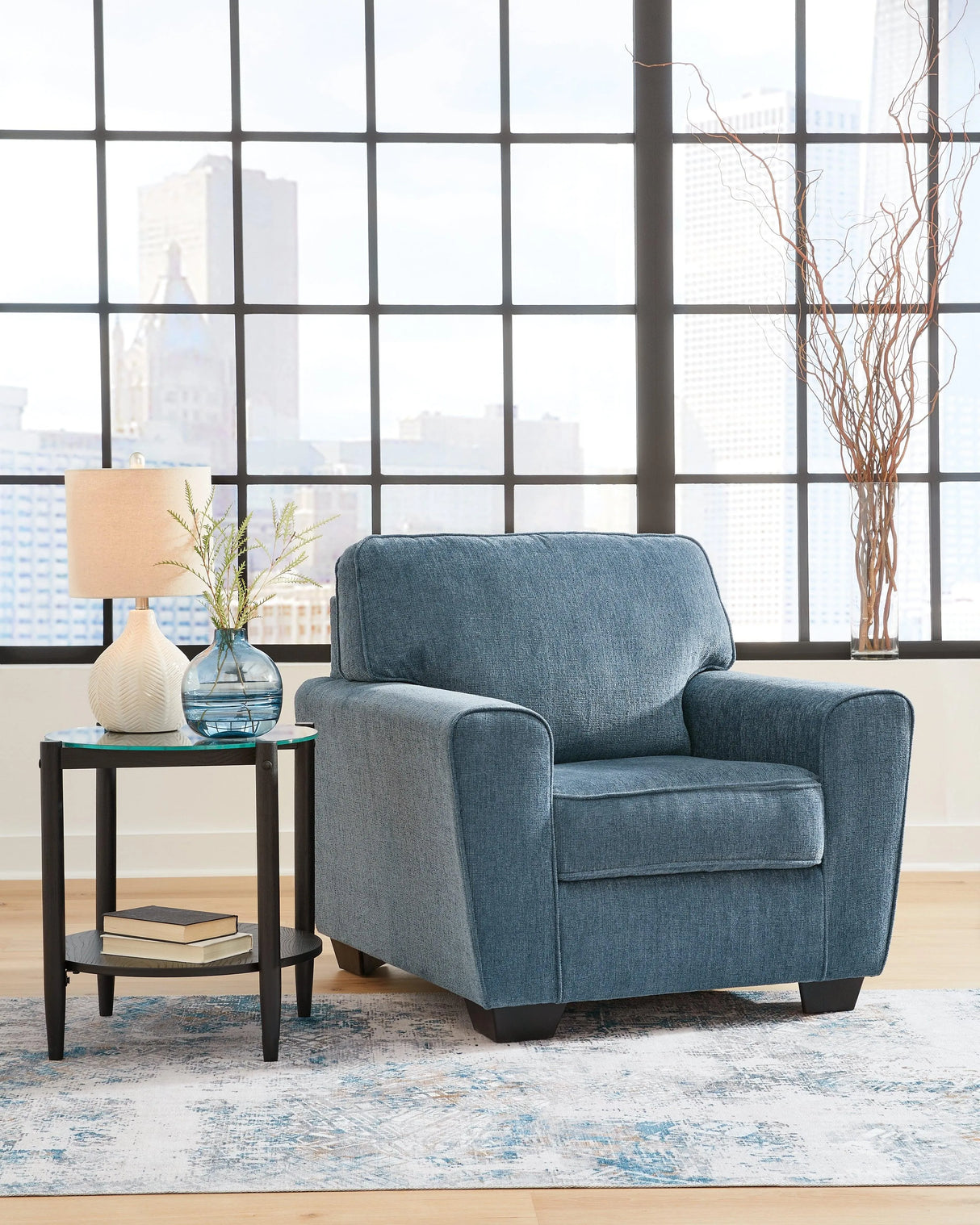 Cashton Blue Chair by Ashley at Eve Furniture