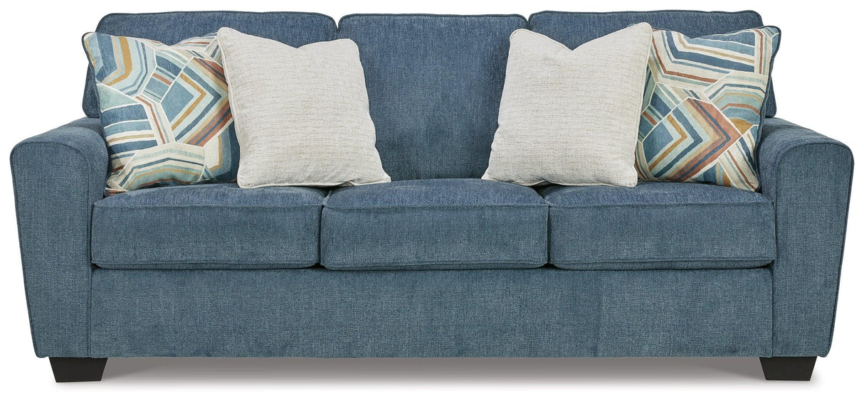 Cashton Blue Queen Sofa Sleeper by Ashley at Eve Furniture