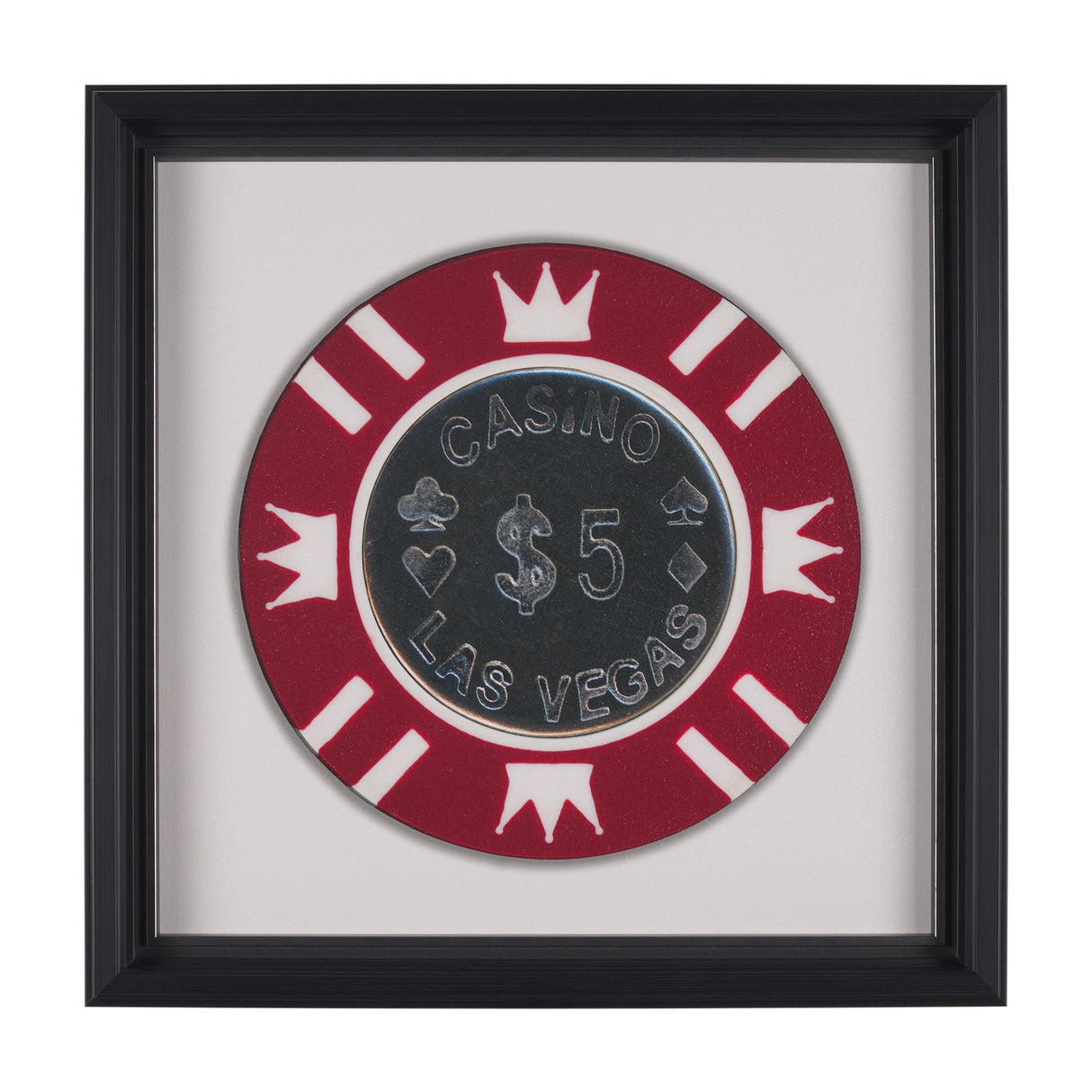 Casino 5 Dollar Vegas Poker Chip By Zap Studio Framed Art Photograph Print under Glass by Mercana at Eve Furniture