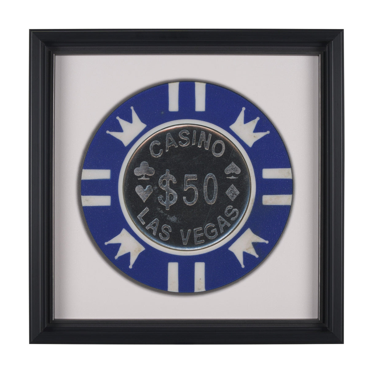 Casino 50 Dollar Vegas Poker Chip By Zap Studio Framed Art Photograph Print under Glass by Mercana at Eve Furniture