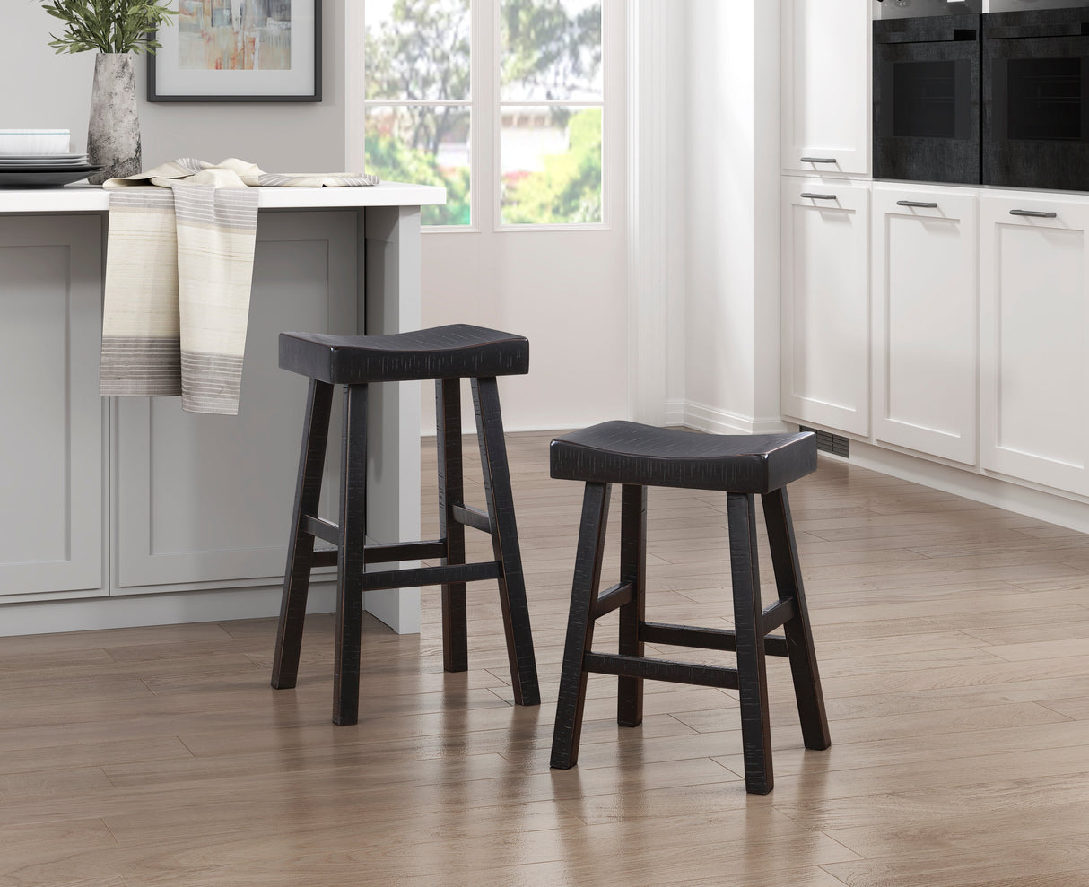 Caspian Black Counter Height Stool, Set of 2 by Homelegance at Eve Furniture