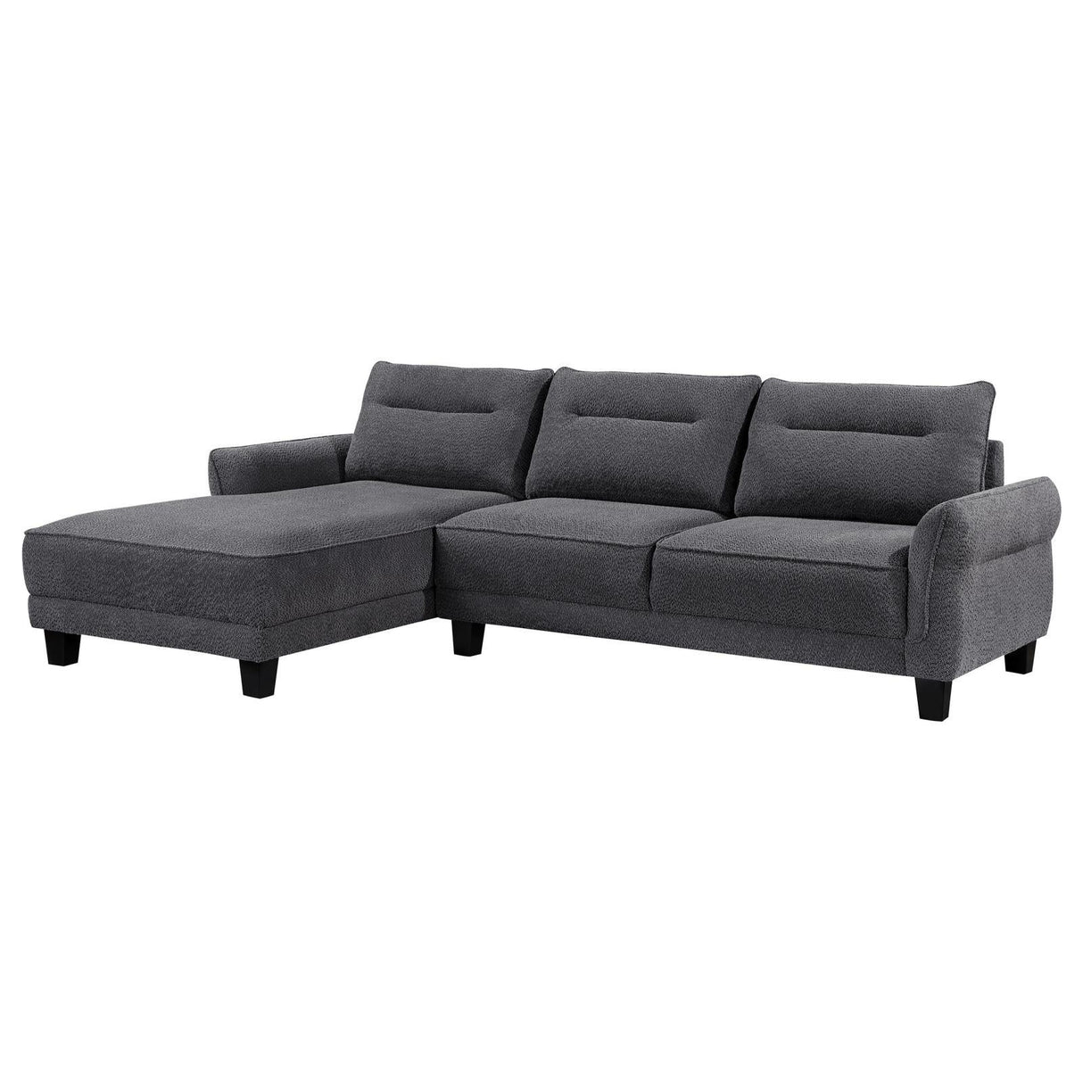 Caspian Grey Upholstered Curved Arms Sectional Sofa by Coaster at Eve Furniture