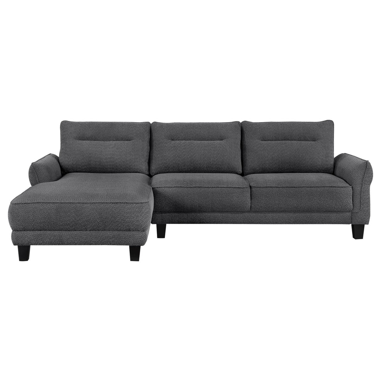 Caspian Grey Upholstered Curved Arms Sectional Sofa by Coaster at Eve Furniture