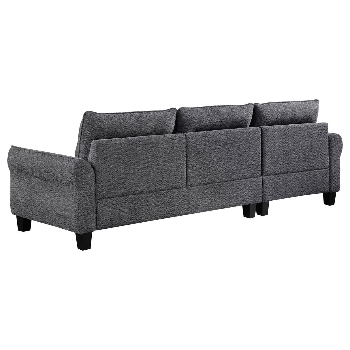 Caspian Grey Upholstered Curved Arms Sectional Sofa by Coaster at Eve Furniture