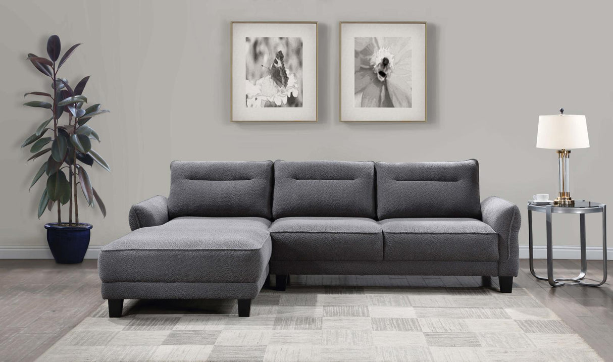 Caspian Grey Upholstered Curved Arms Sectional Sofa by Coaster at Eve Furniture