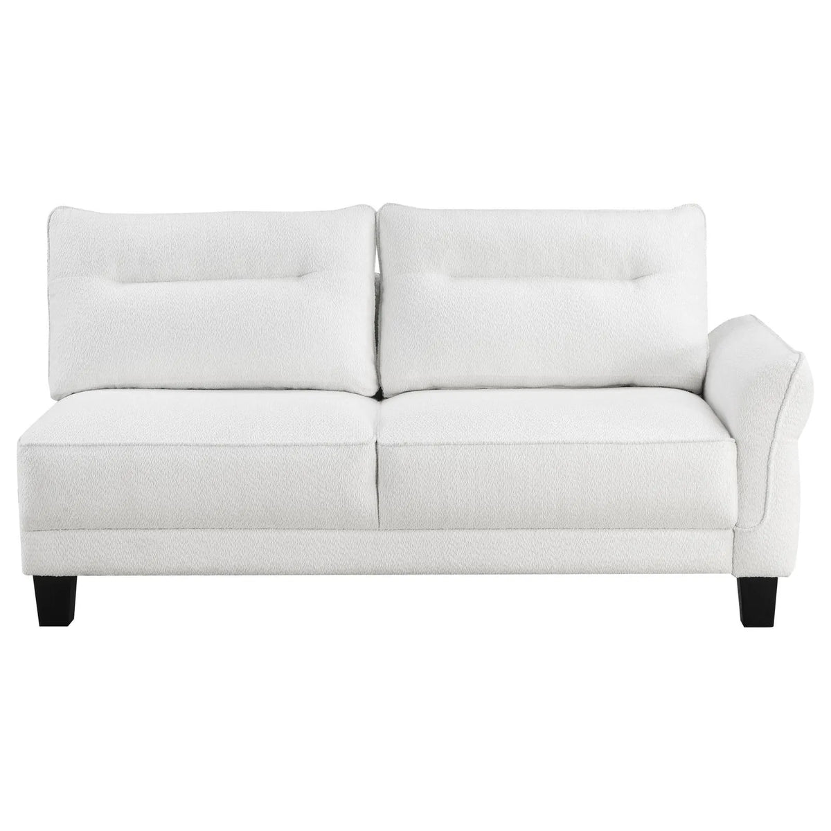 Caspian White and Black Upholstered Curved Arms Sectional Sofa by Coaster at Eve Furniture