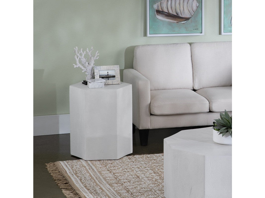 Caspian White End Table by Crestview at Eve Furniture