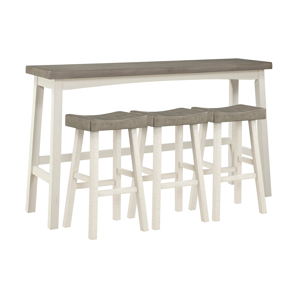 Caspian White/Coffee 4-Piece Pack Pub Height Set by Homelegance at Eve Furniture