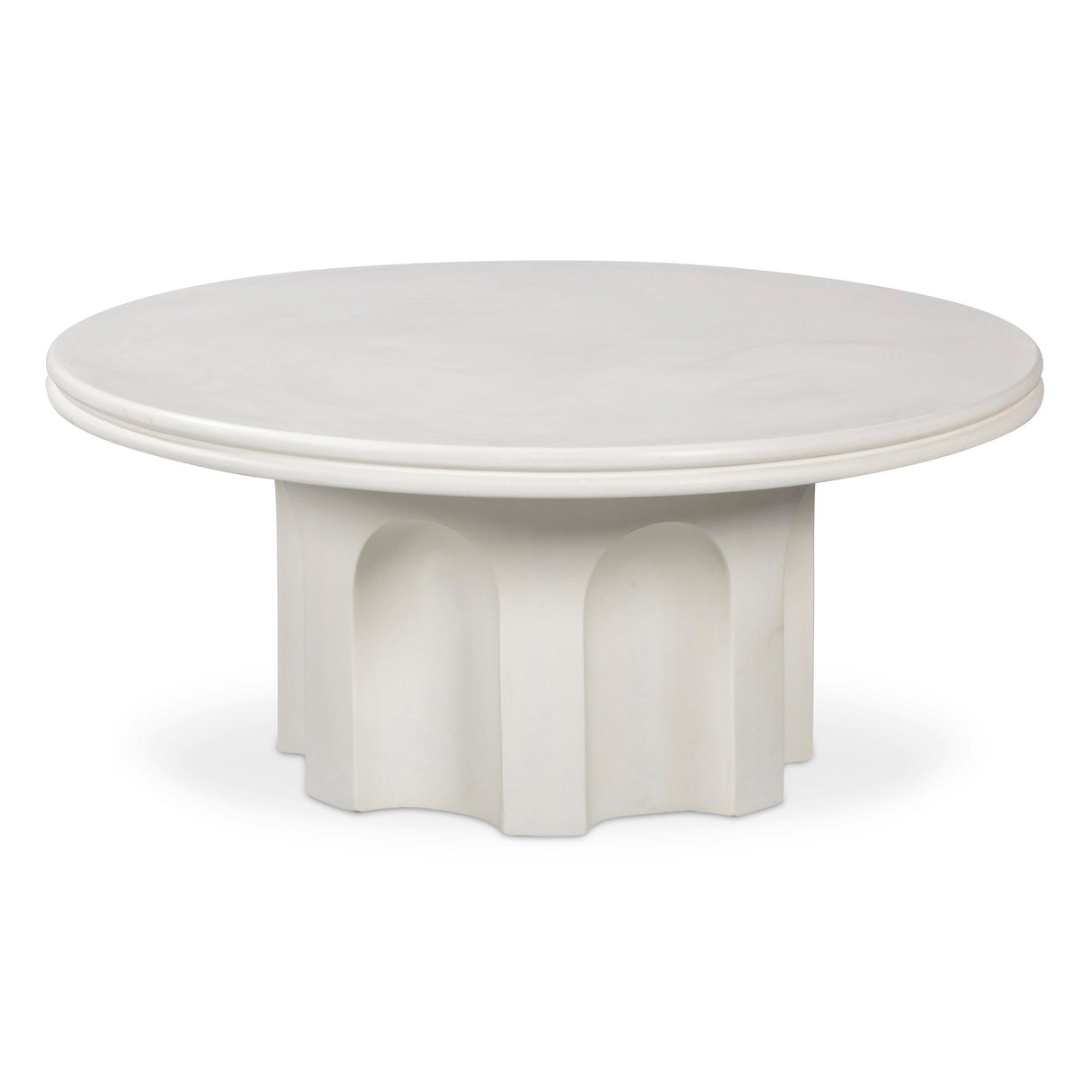 Cassandra 38" Ivory Indoor/Outdoor Concrete Round Coffee Table by TOV Furniture at Eve Furniture