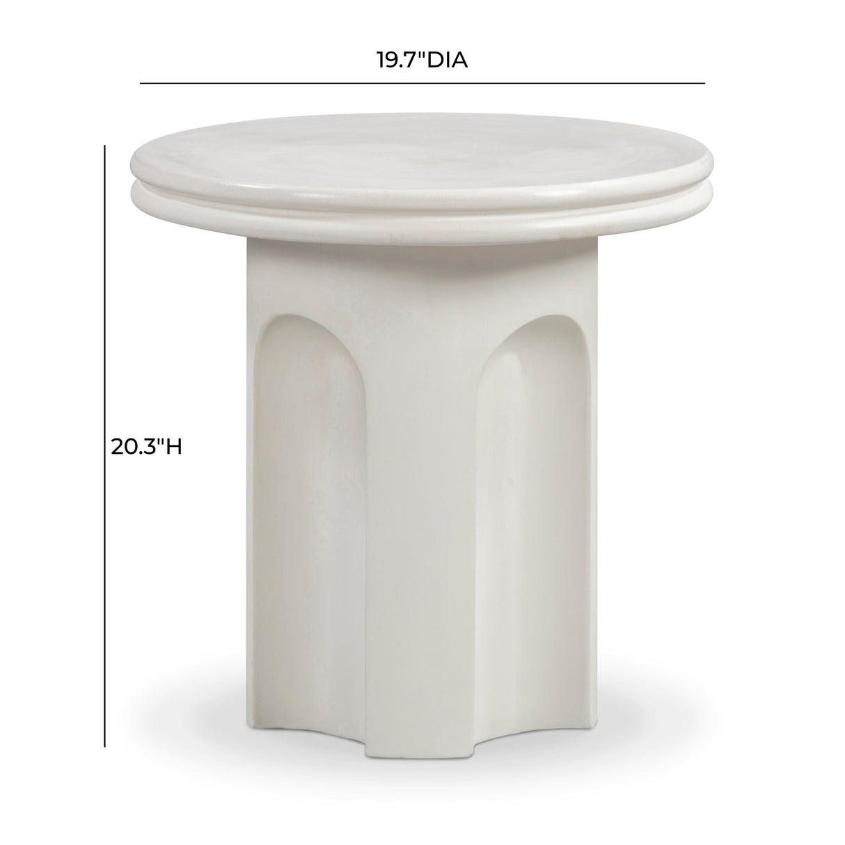 Cassandra Ivory Indoor/Outdoor Concrete Side Table by TOV Furniture at Eve Furniture