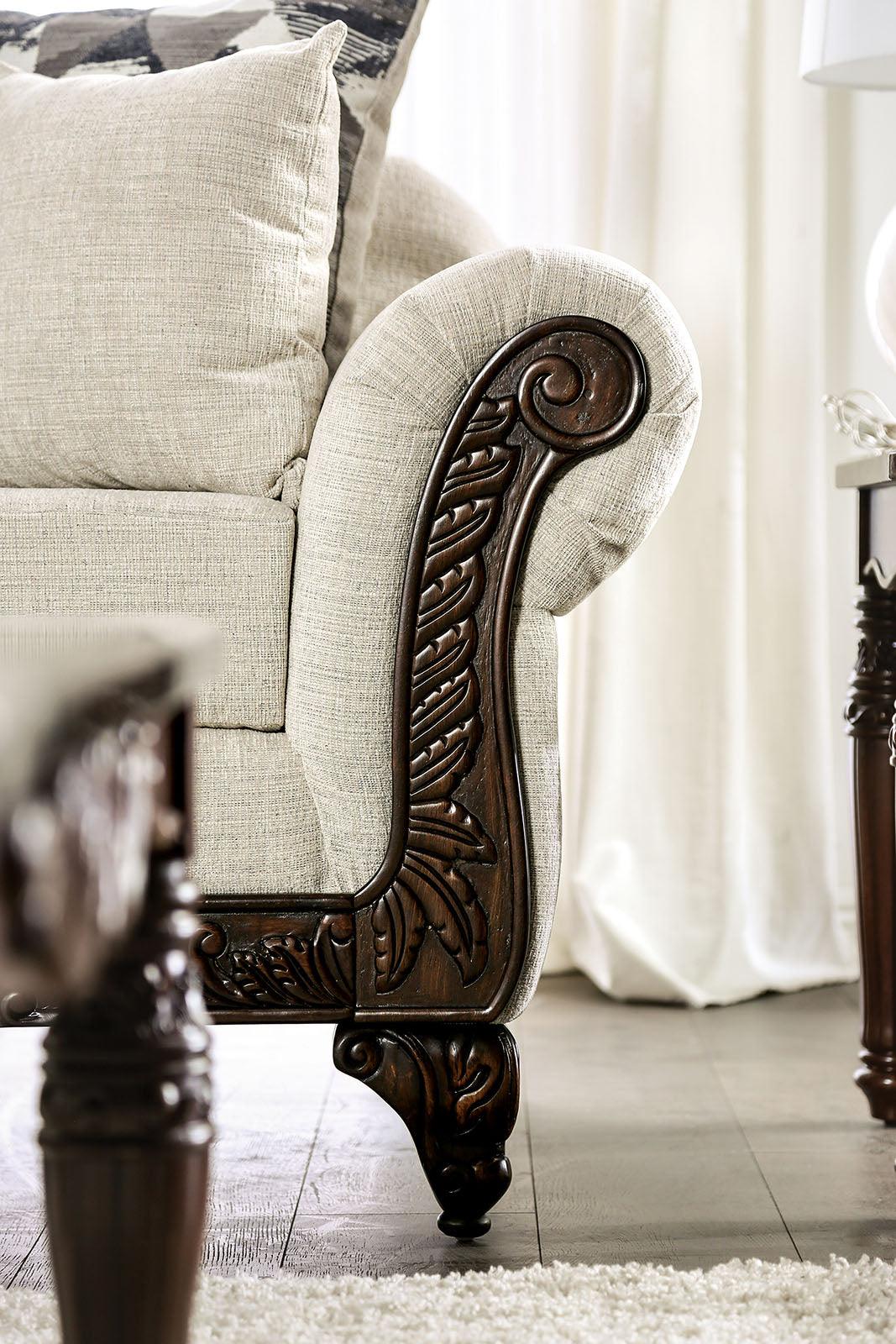 Cassani Light Gray/Walnut Loveseat by Furniture of America at Eve Furniture