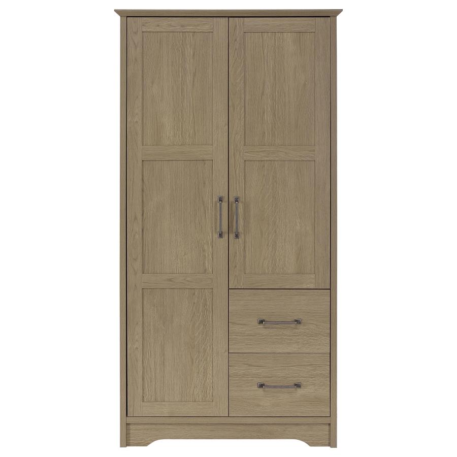Cassara 2-door Bedroom Wardrobe Storage Cabinet Armoire Latte