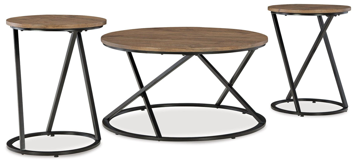 Cassbryn Brown/Black Table (Set of 3) by Ashley at Eve Furniture