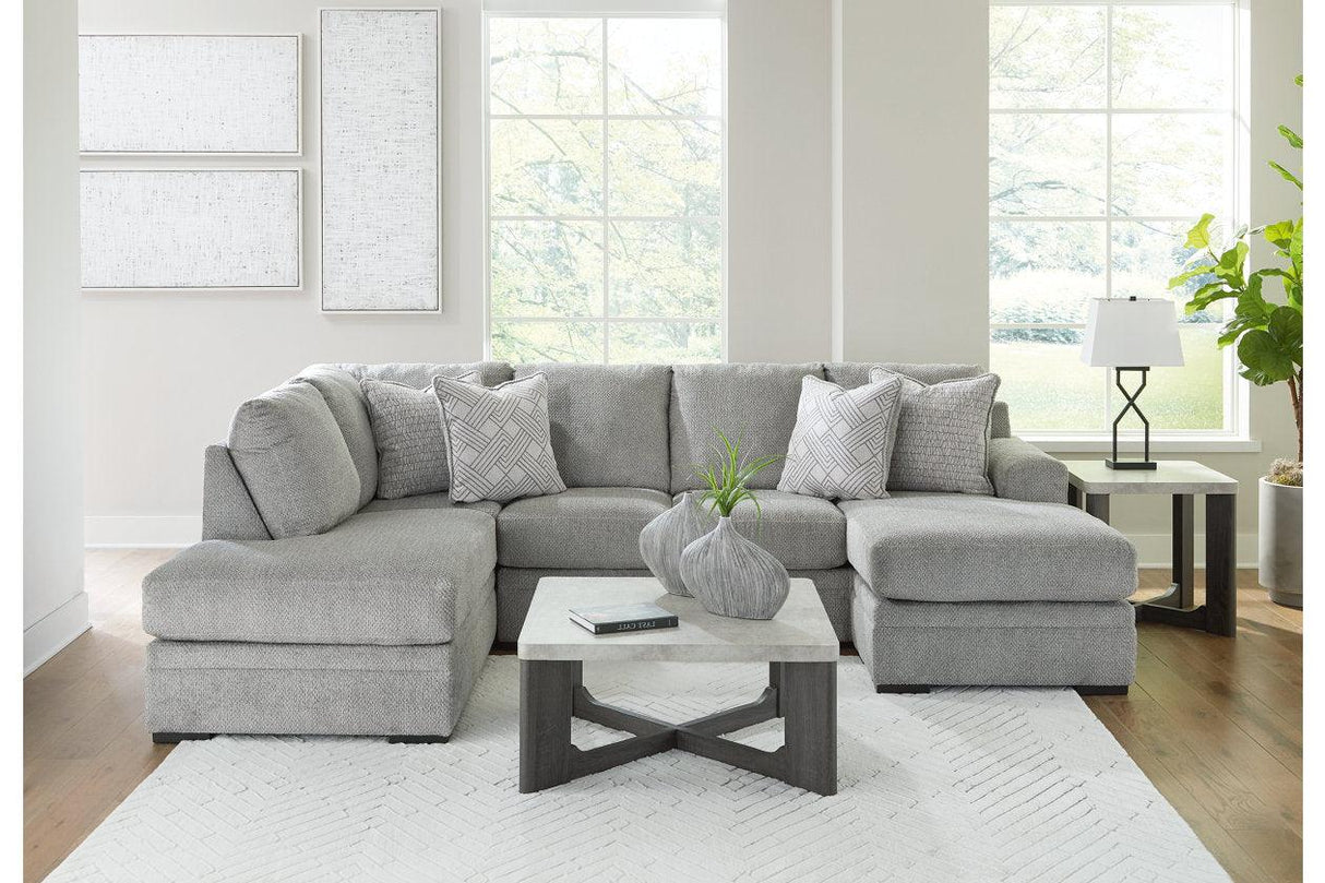 Casselbury Cement 2-Piece Left Arm Facing (LAF) Chaise Sectional by Ashley at Eve Furniture