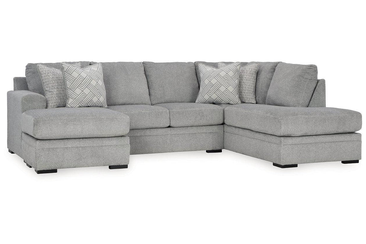 Casselbury Cement 2-Piece Right Arm Facing (RAF) Chaise Sectional by Ashley at Eve Furniture