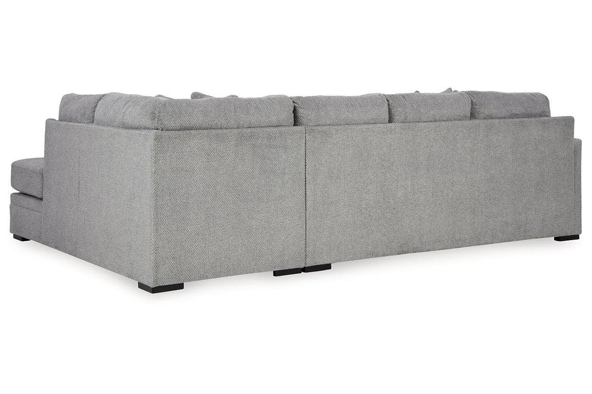 Casselbury Cement 2-Piece Sectional with Chaise by Ashley at Eve Furniture