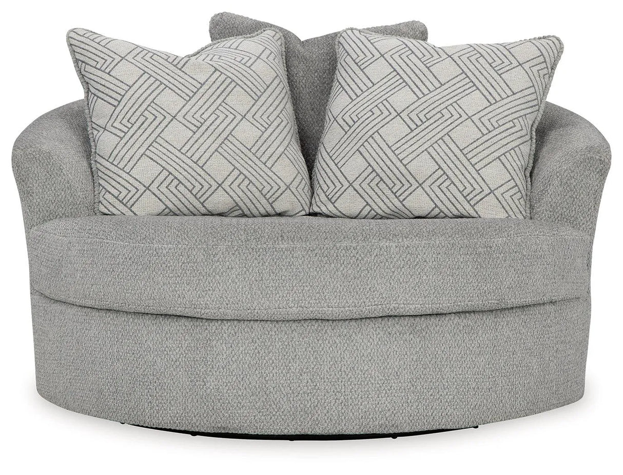 Casselbury Cement Oversized Swivel Accent Chair by Ashley at Eve Furniture