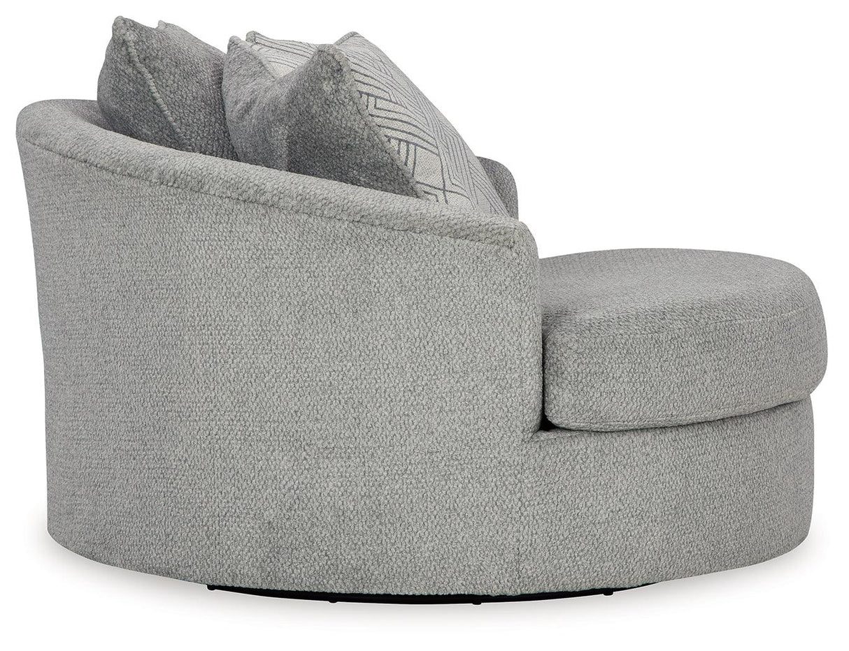 Casselbury Cement Oversized Swivel Accent Chair by Ashley at Eve Furniture