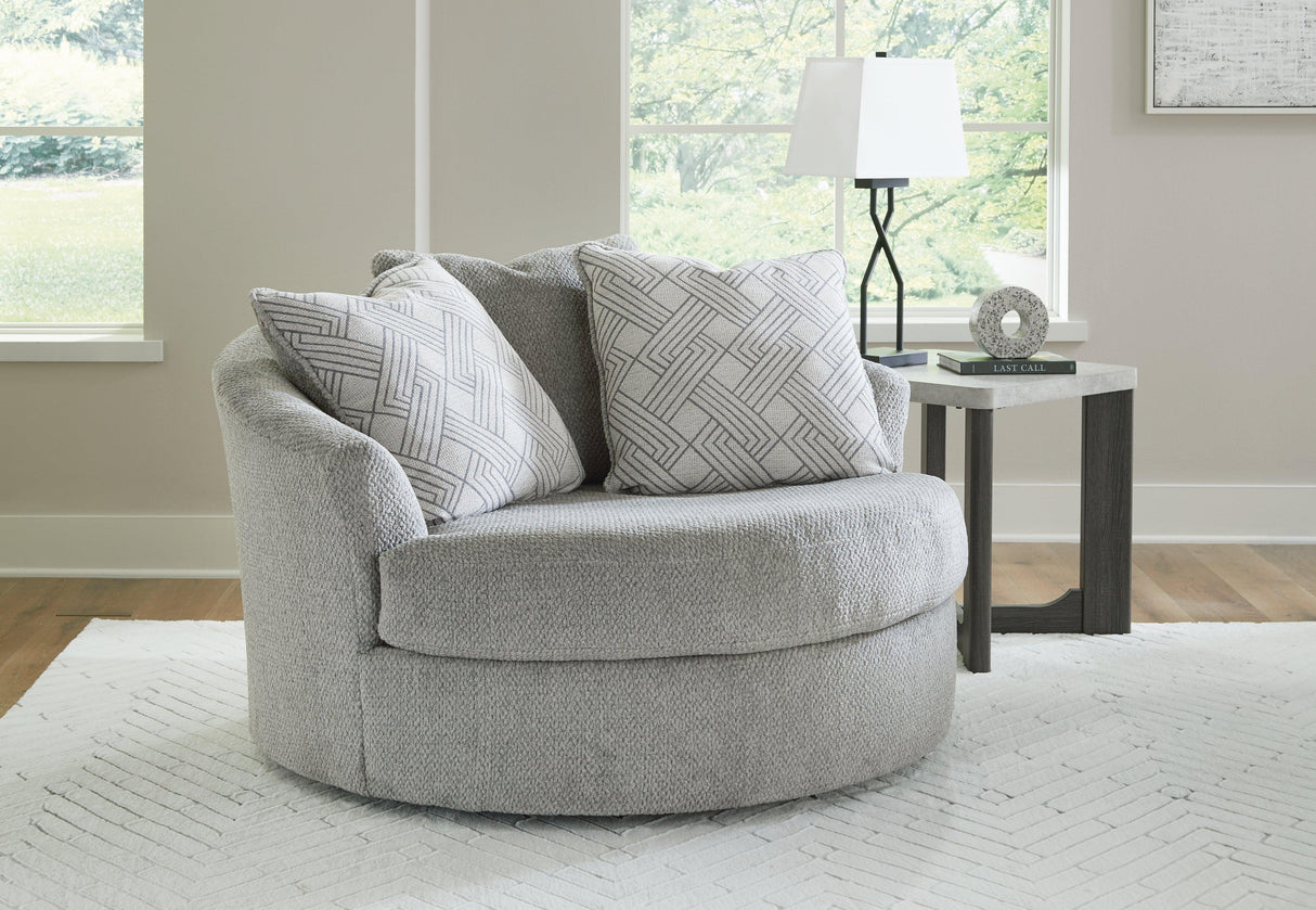 Casselbury Cement Oversized Swivel Accent Chair by Ashley at Eve Furniture
