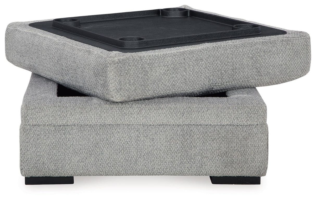Casselbury Cement Ottoman With Storage by Ashley at Eve Furniture