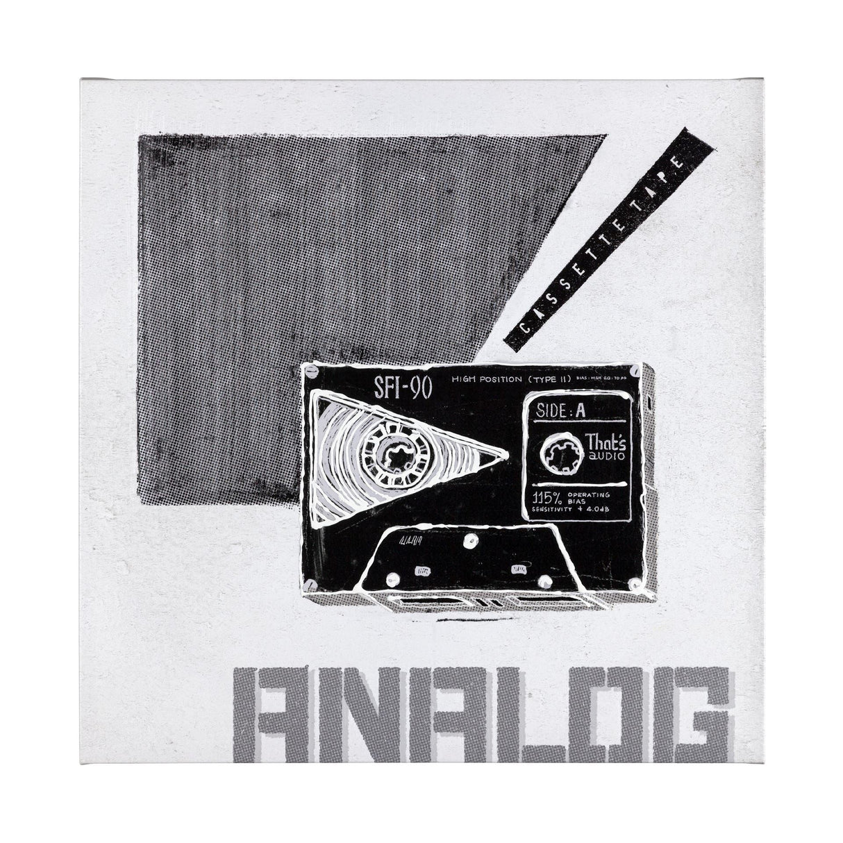Cassette Tape I by Alarm a Hand Embellished Textured Canvas by Mercana at Eve Furniture