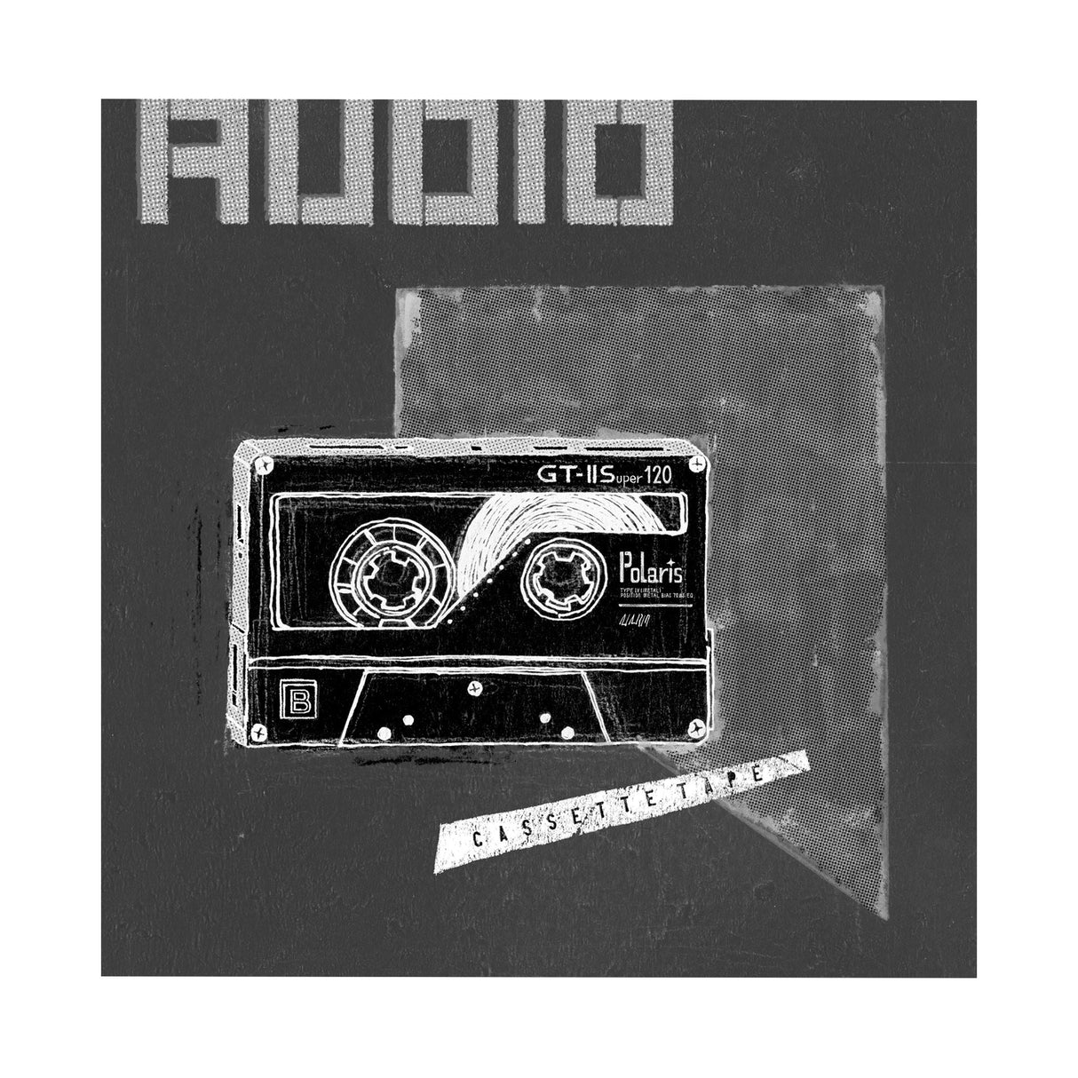 Cassette Tape II by Alarm a Hand Embellished Textured Canvas by Mercana at Eve Furniture