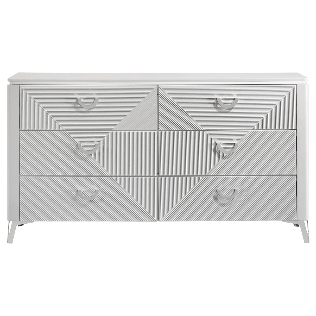 Cassia White High Gloss 6-drawer Bedroom Dresser Cabinet by Coaster at Eve Furniture