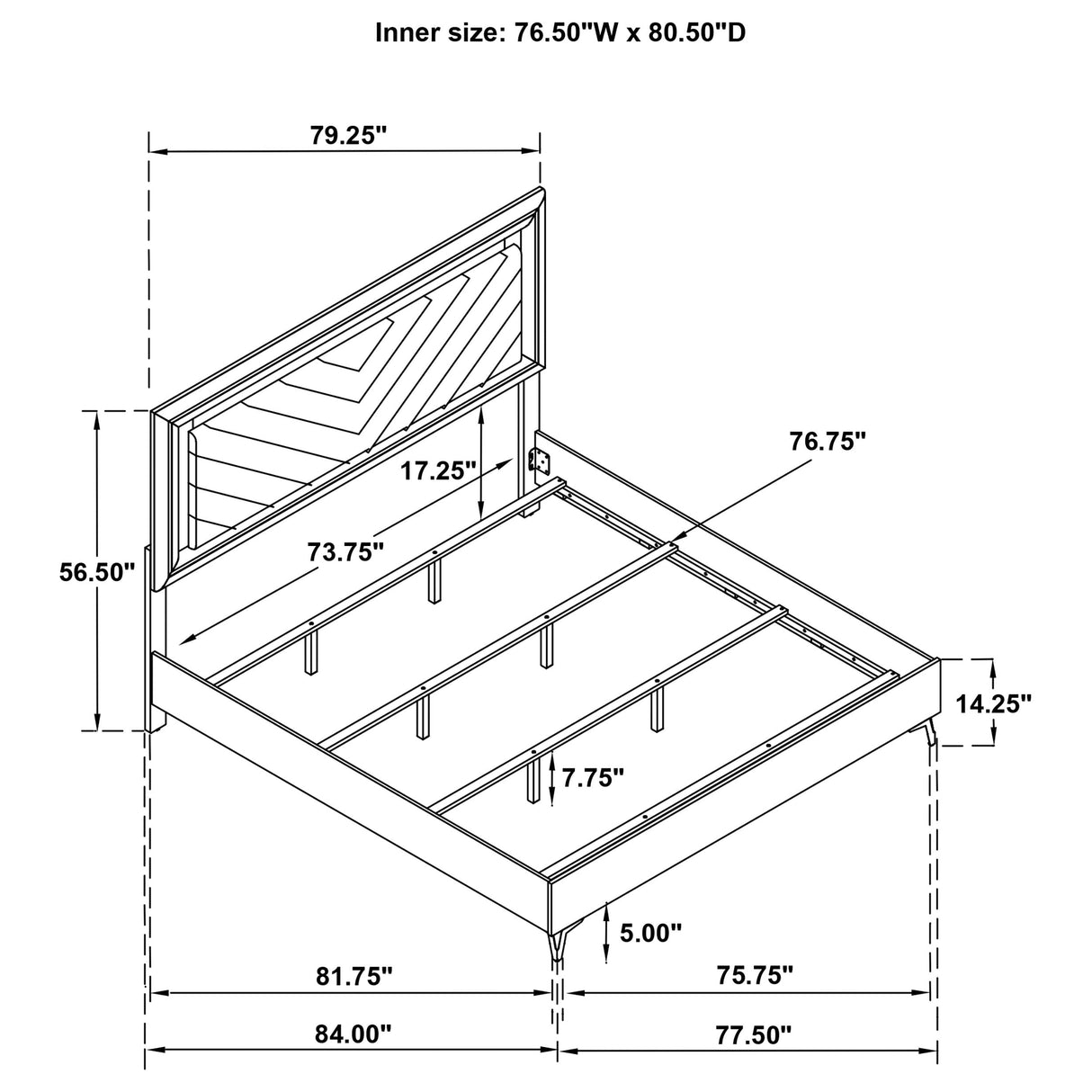 Cassia White High Gloss Eastern King LED Panel Bed by Coaster at Eve Furniture