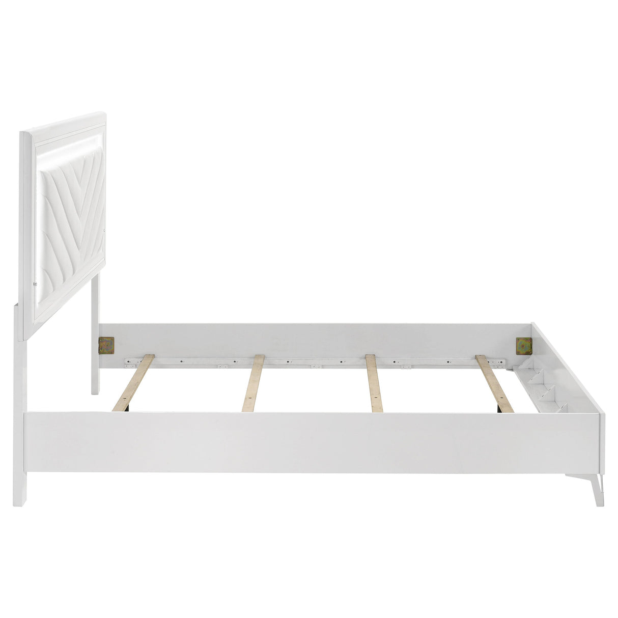 Cassia White High Gloss Queen LED Panel Bed by Coaster at Eve Furniture