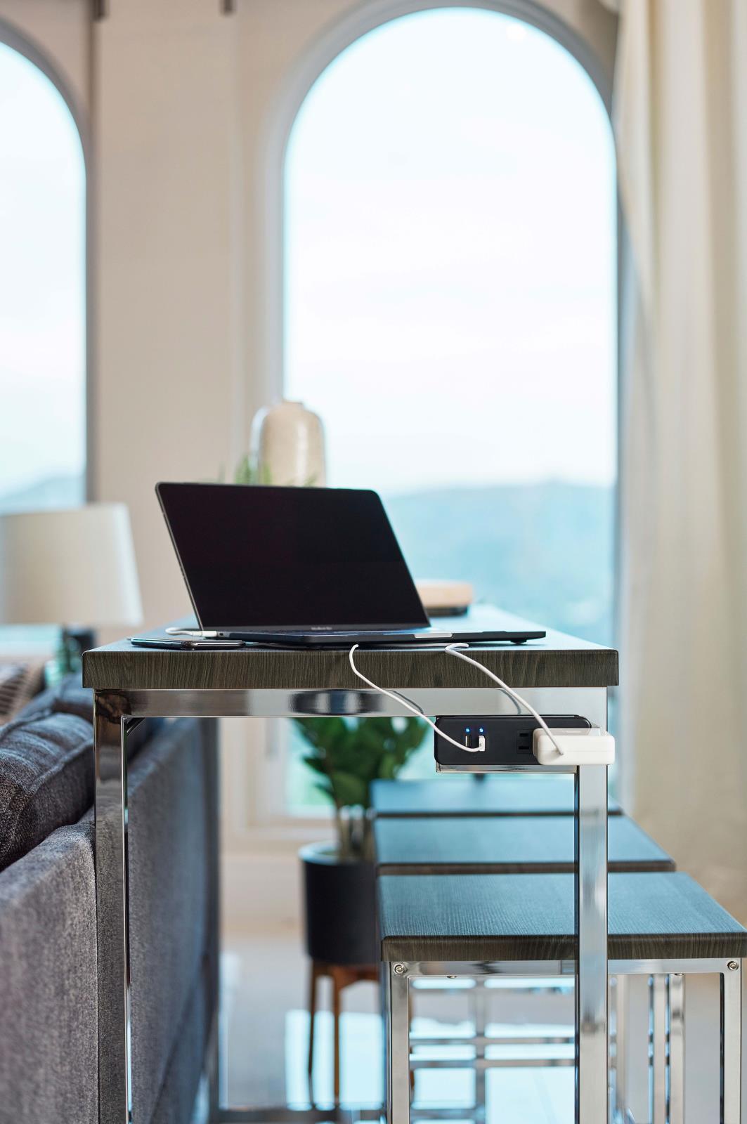 Cassidy Dark Oak/Chrome 4-Piece Rectangle Counter Height Set by Coaster at Eve Furniture