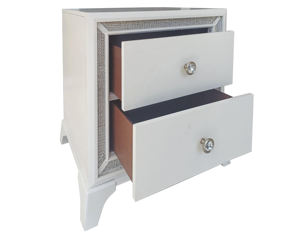 Cassie Illuminating Pearl Bedroom Set by Steve Silver at Eve Furniture