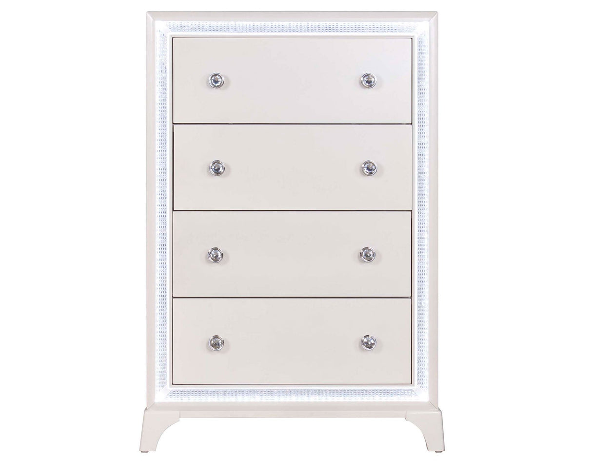 Cassie Illuminating Pearl Bedroom Set by Steve Silver at Eve Furniture