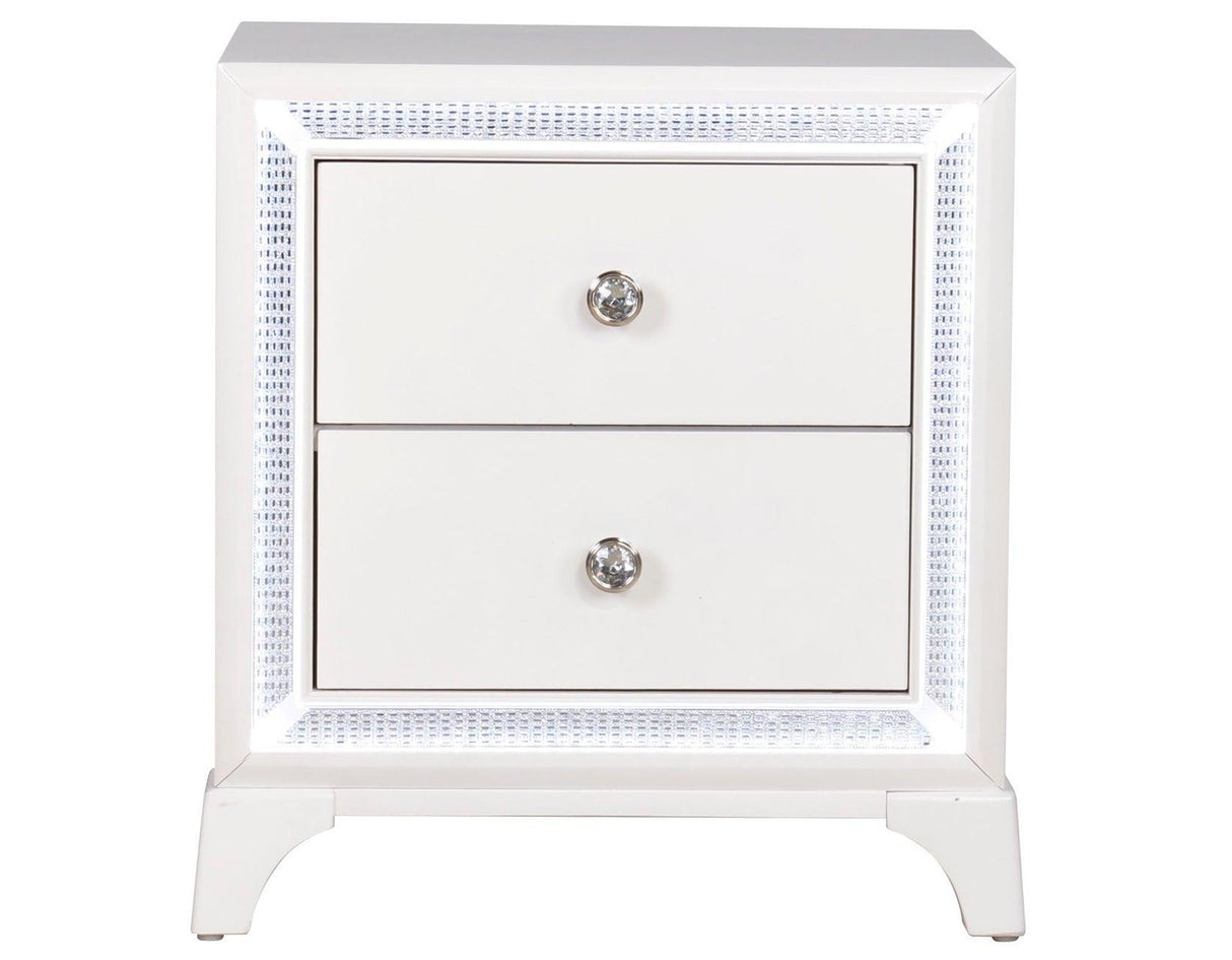 Cassie Queen Illuminating 4-Piece Glam Queen Bedroom Set by Steve Silver at Eve Furniture