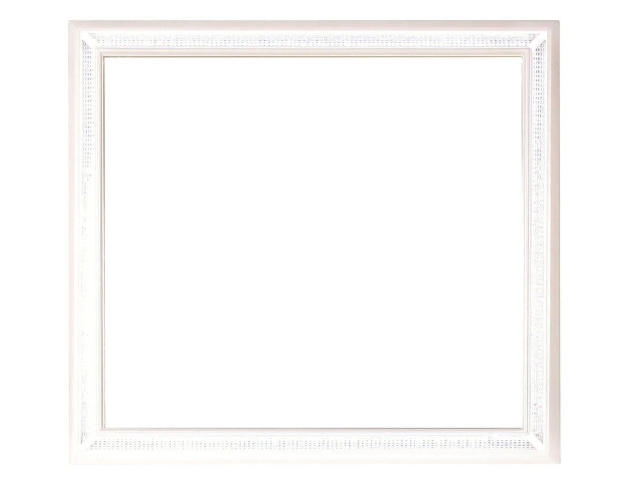 Cassie Illuminating Glam Dresser and Mirror, Shimmering Pearl Finish by Steve Silver at Eve Furniture