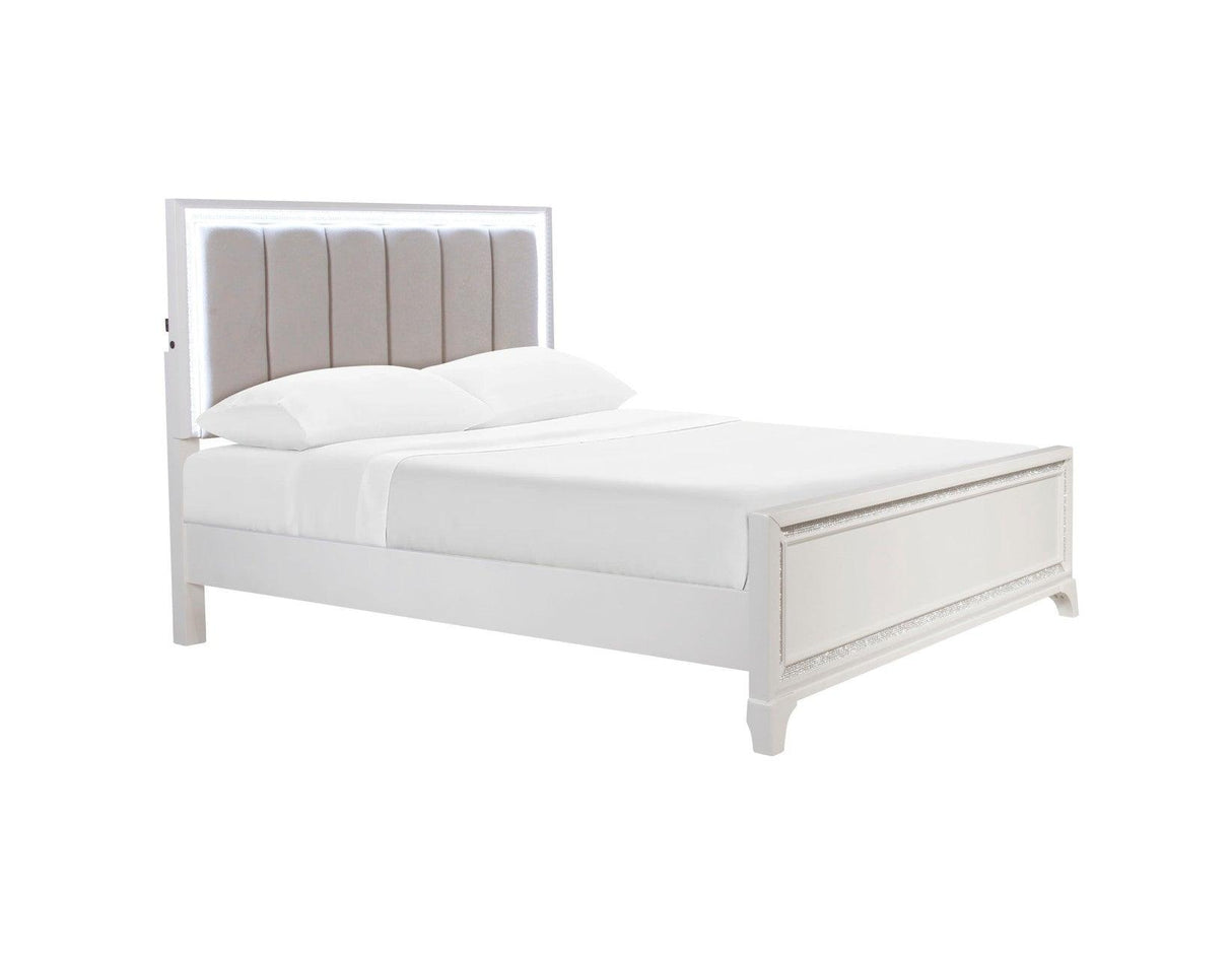 Cassie Queen Illuminating 4-Piece Glam Queen Bedroom Set by Steve Silver at Eve Furniture