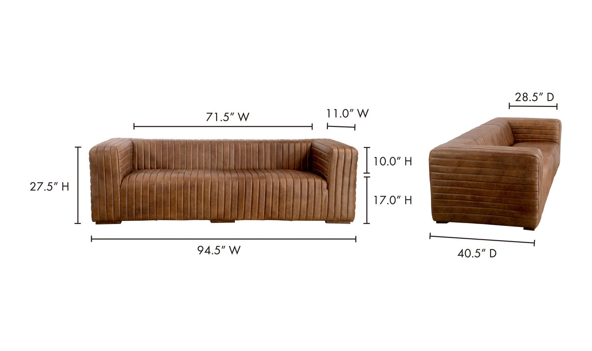 Castle Sofa Light Brown by Moe's Home at Eve Furniture