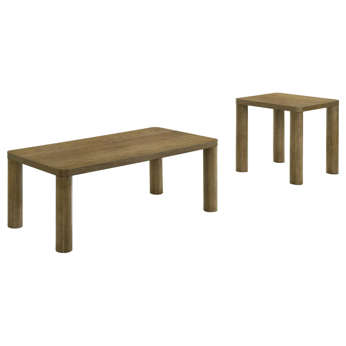 Castlewood Brown Oak 2-Piece Cocktail Coffee Table Set by Coaster at Eve Furniture