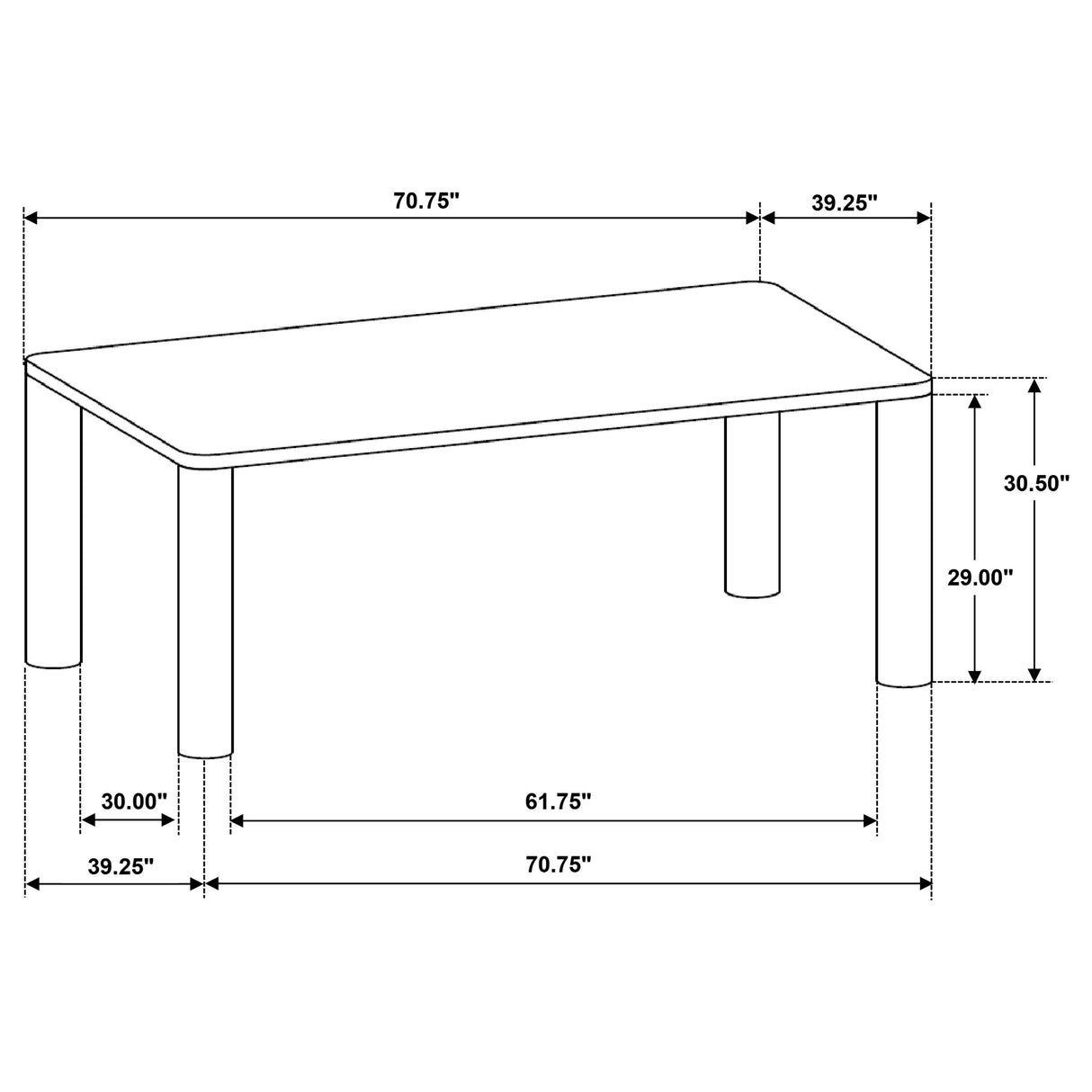 Castlewood Brown Oak 5-Piece 71-inch Rectangular Dining Room Set by Coaster at Eve Furniture