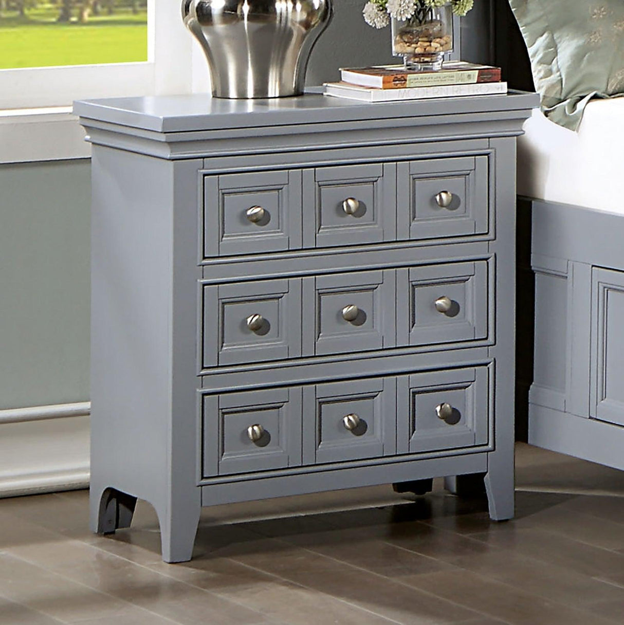 Castlile Gray Night Stand by Furniture of America at Eve Furniture