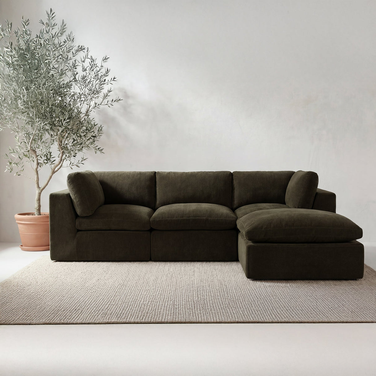 Cates Dark Green Lounge Modular Sectional by Moe's Home at Eve Furniture