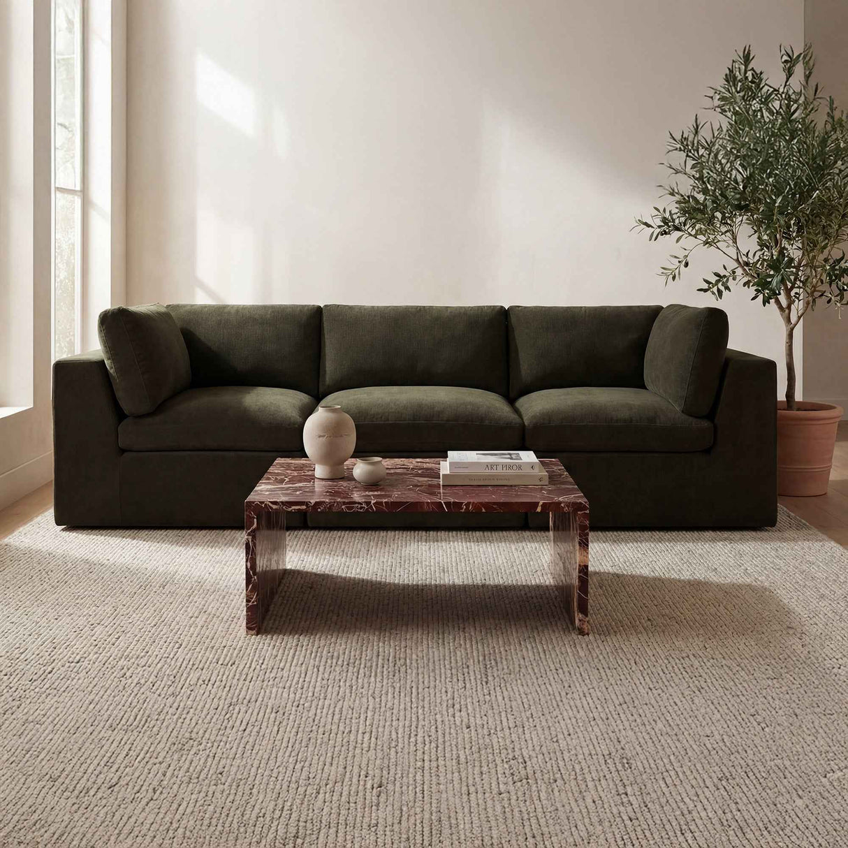 Cates Dark Green Modular Sofa