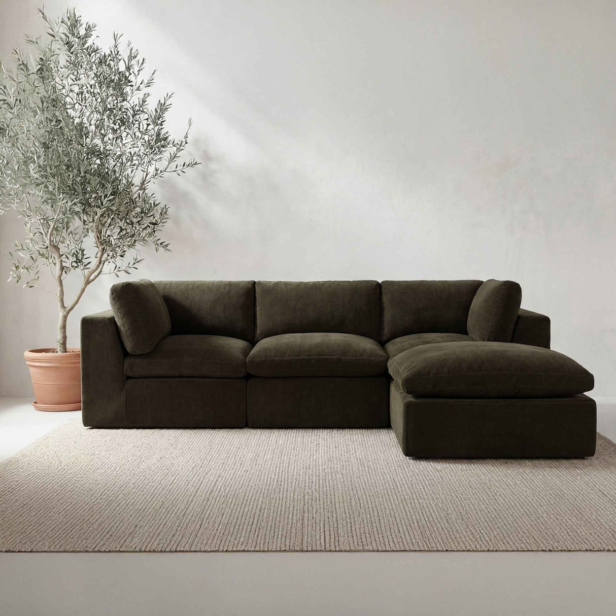 Cates Dark Green Ottoman
